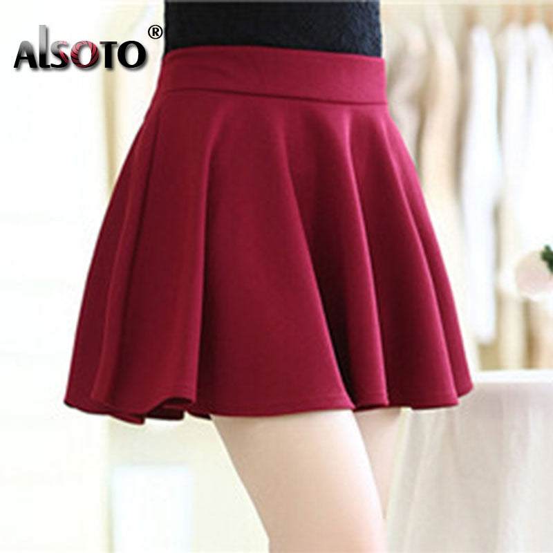 ALSOTO Winter and Summer style Brand women skirt elastic faldas ladies midi skirts Sexy Girl mini short skirts saia feminina