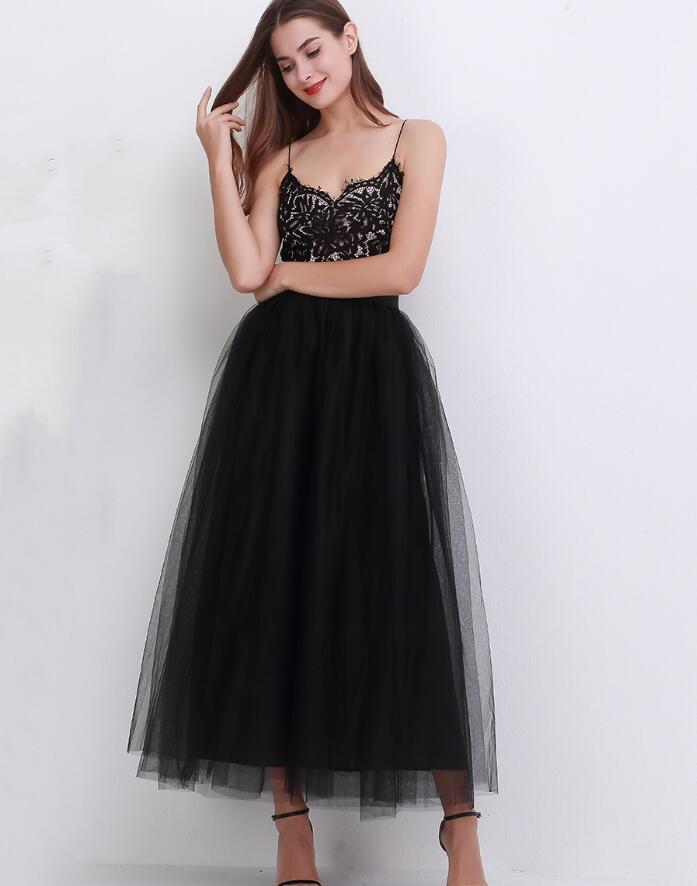 4 Layers 100cm Floor length Skirts for Women Elegant High Waist Pleated Tulle Skirt Bridesmaid Ball Gown Bridesmaid Clothing