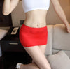 Sexy Ice Silk Sheer Tight Pencil Cute Skirt Ice Silk See Through Micro Mini Skirt Club Skirt Fantasy Erotic Wear Candy Color