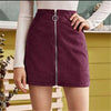 Fashion Women Sexy Corduroy Mini Bodycon Skirts For Women Preppy Style Ladies Zipper Pencil Skirts Female Sold High Waist Skirt