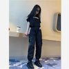 Harajuku Streetwear Cargo Pants Women Casual Joggers Black Waist Loose Female Trousers Korean Ladies Pants Capri Autumn Pants