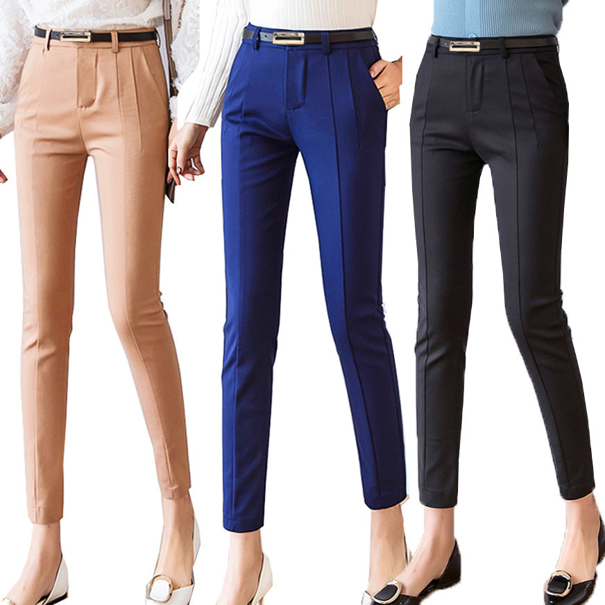 Trousers Women 2019 New  Ankle-length Capris Female Leggings Pantalon Femme Workwear Slim High Waist Elastic Casual Woman Pants