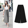 6XL Summer Fashion Women Wide Leg Loose Cotton Dress Pants Female Casual Skirt Trousers Capris Culottes 2018 Trousers Women