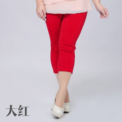 TUHAO Plus Size Female Elastic Pants 6XL 5XL 4XL Good Quality Extra Large Size Women Capris Pants Super Stretch Summer Pant YB02