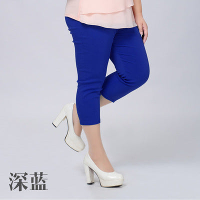 TUHAO Plus Size Female Elastic Pants 6XL 5XL 4XL Good Quality Extra Large Size Women Capris Pants Super Stretch Summer Pant YB02