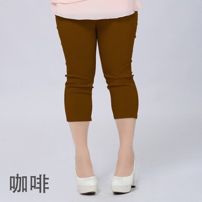 TUHAO Plus Size Female Elastic Pants 6XL 5XL 4XL Good Quality Extra Large Size Women Capris Pants Super Stretch Summer Pant YB02