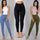 Women Pencil Stretch Slim Denim Skinny Jeans Pants High Waist Jeans Trousers /