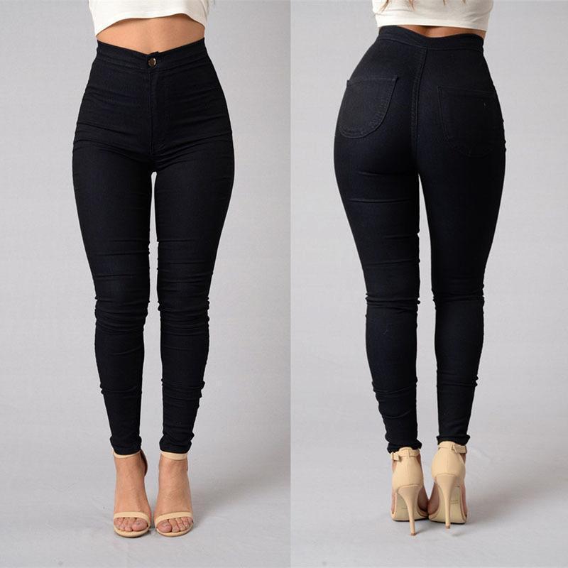 Women Pencil Stretch Slim Denim Skinny Jeans Pants High Waist Jeans Trousers /