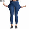 Women Jeans Plus Size Casual high  waist summer Autumn Pant Slim Stretch Cotton Denim Trousers for woman Blue black 4xl 5xl 6xl