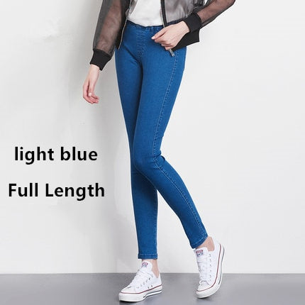 Women Jeans Plus Size Casual high  waist summer Autumn Pant Slim Stretch Cotton Denim Trousers for woman Blue black 4xl 5xl 6xl