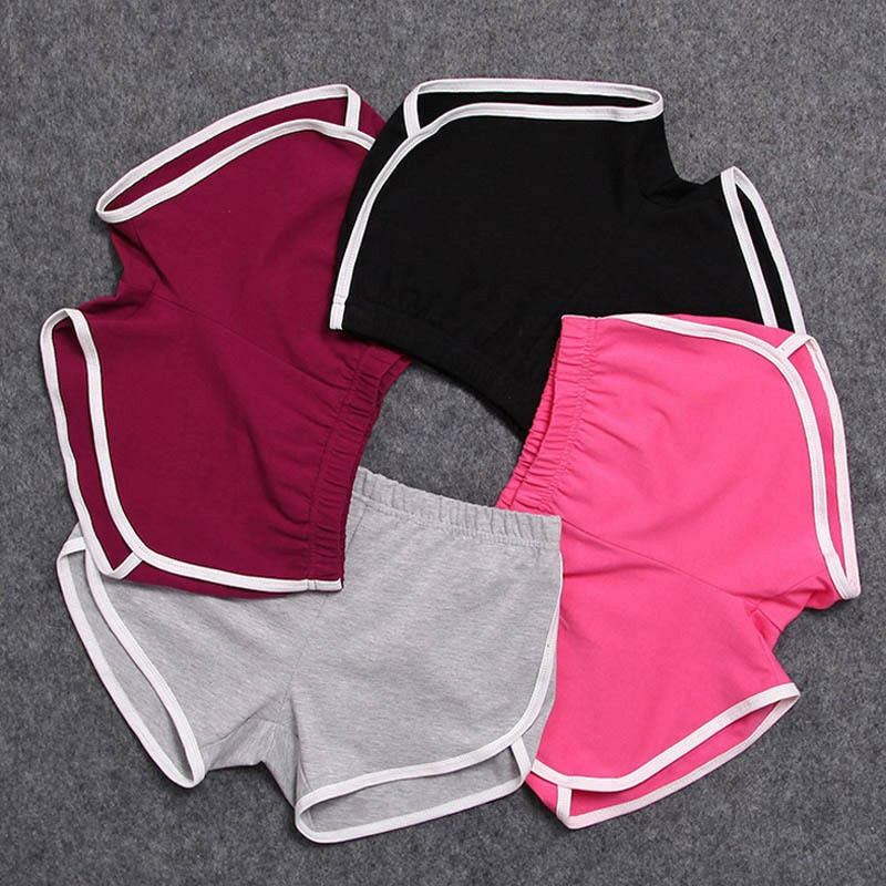 Summer Women's Elastic Waist Shorts Casual Sport Cotton Female Correndo Beach Stretch Loose Short