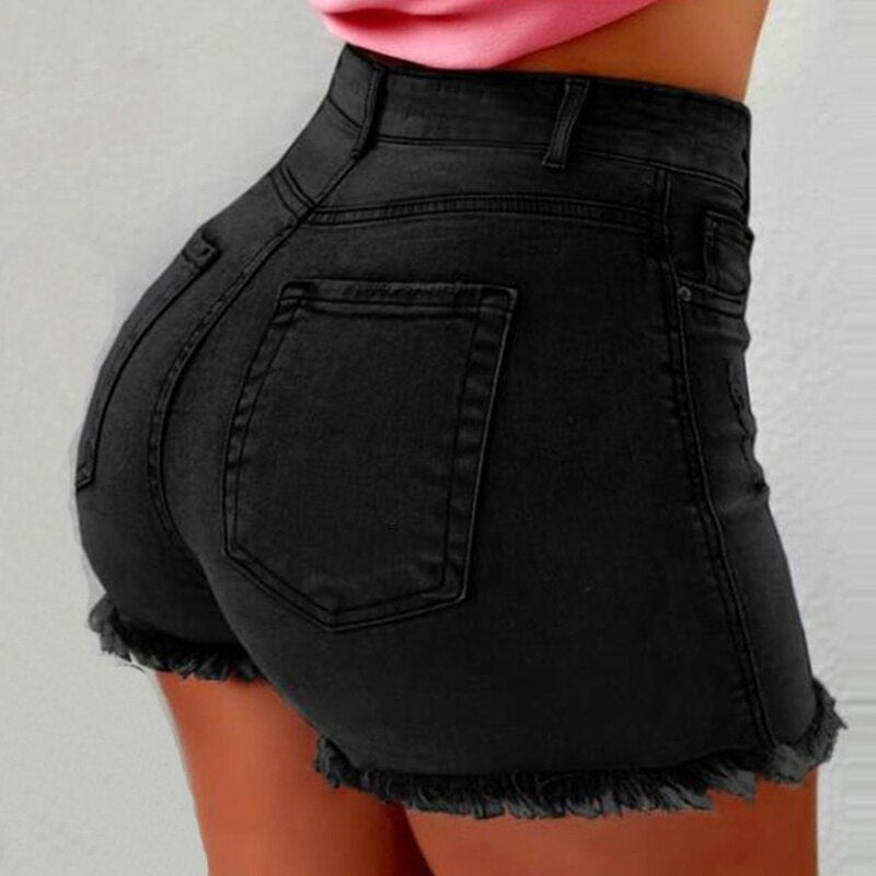 Shorts Women Jean Denim Short Straight Women High Waist Tassel Summer Shorts Femme Push Up Skinny Slim Denim Short