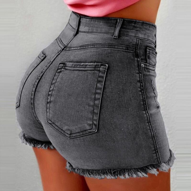 Shorts Women Jean Denim Short Straight Women High Waist Tassel Summer Shorts Femme Push Up Skinny Slim Denim Short