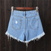 Womens Sexy High Waist Tassel Ripped Jeans Summer Large Size Denim Shorts