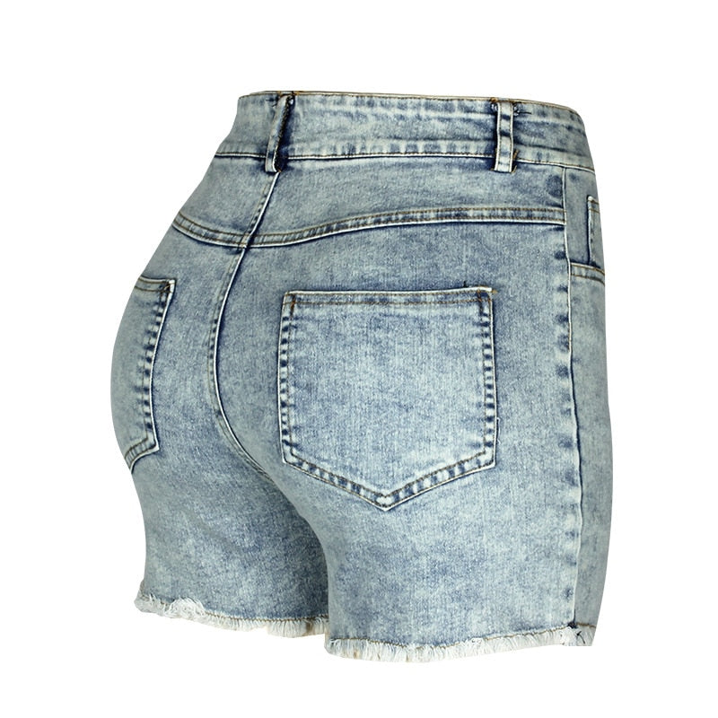 Fashion Women Summer High Waisted Denim Shorts Jeans Women Short 2019 New Femme Push Up Skinny Slim Denim Shorts