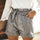 Fashion Women Summer Casual Shorts High Waist Striped Short