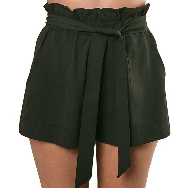 Summer Sexy High Waist Shorts Women Casual Solid Bow Short Beach Black White Shorts Trousers Mujer Feminino