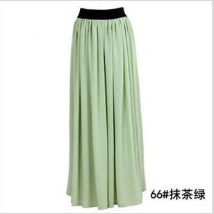 New Brand Fashion Designer Sexy Style Skirt  Women Sexy Chiffon Candy Color Long Skirt High Quality  Nice designs Hot selling