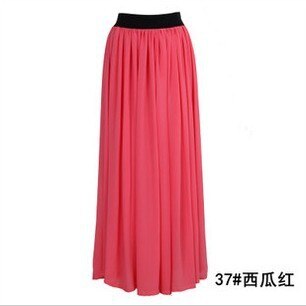 New Brand Fashion Designer Sexy Style Skirt  Women Sexy Chiffon Candy Color Long Skirt High Quality  Nice designs Hot selling