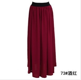 New Brand Fashion Designer Sexy Style Skirt  Women Sexy Chiffon Candy Color Long Skirt High Quality  Nice designs Hot selling