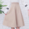 Neophil Women Suede High Waist Midi Skirt 2020 Summer Vintage Style Pleated Ladies A Line Black Flare Skirt Saia Femininas S1802