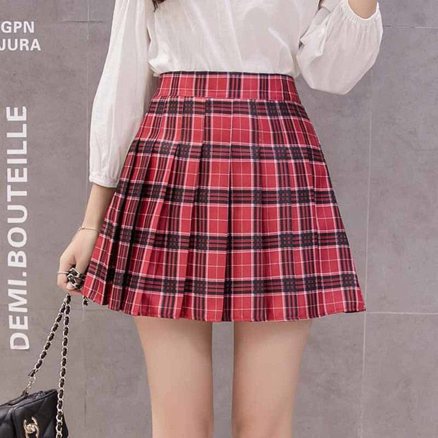 XS-3XL Women Skirt Preppy Style High Waist Chic Stitching Skirts Summer Student Pleated Skirt Women Cute Sweet Girls Dance Skirt