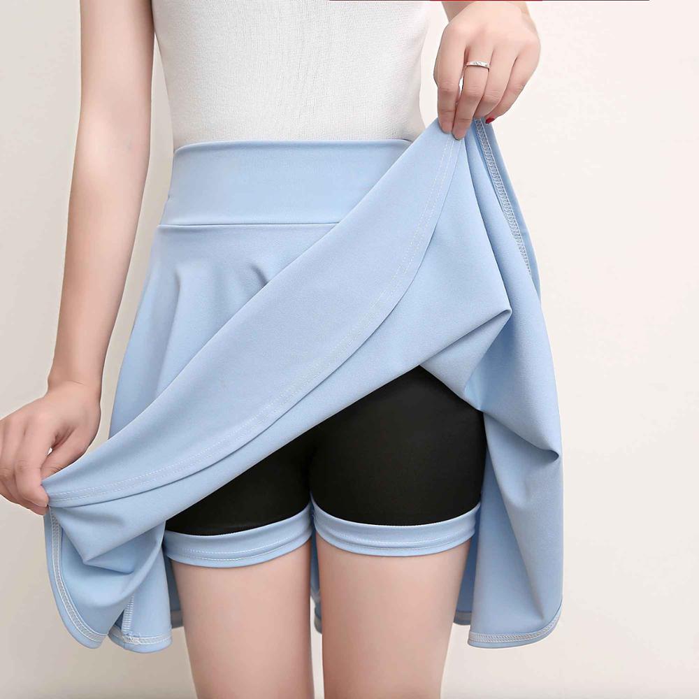 Surmiitro Plus Size 4XL Shorts Skirts Womens 2020 Summer A line Sun School High Waist Pleated Skirt Female Korean Elegant Skirt