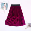 Ladies Vintage Autumn Winter Women Velvet Skirt High Waisted Elegant Sexy Skinny Black Pleated Skirts Female Maxi Skirts Womens