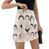 Korean Style Skirts Retro Comic Print High Waist Wild A Line Skirt Fashion Women Bag Hip Mini Skirt