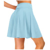 Summer hot casual style half-length lotus leaf skirt solid color high waist mini pleated skirt fit comfort with elastic band