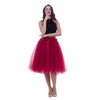 5Layers 65cm Summer vintage skirts women Elastic High Waist tulle mesh Petticoat Pleated tutu skirt women Saias midi faldas jupe