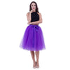 5Layers 65cm Summer vintage skirts women Elastic High Waist tulle mesh Petticoat Pleated tutu skirt women Saias midi faldas jupe