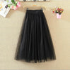 OHRYIYIE 2020 Spring Summer Vintage Skirts Womens Elastic High Waist Tulle Mesh Skirt Long Pleated Tutu Skirt Female Jupe Longue