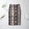 DeRuiLaDy New Fall Winter Fashion Women Snake Print Skirt 2019 Casual Sexy High Waist Elegant Skirts Womens Office Lady Skirt