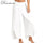 Wide Leg Pants Women Capris Solid Loose Bloomers Fitness Dance Wears Split Trousers Plus Size Harem Pants Elastic Palazzo