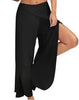 Wide Leg Pants Women Capris Solid Loose Bloomers Fitness Dance Wears Split Trousers Plus Size Harem Pants Elastic Palazzo