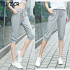 Women's Cotton Capri Summer Pants Casual Loose Harem Pants for Women Knee Length Breeches Women Pants Capris Female Sweatpants