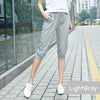 Women's Cotton Capri Summer Pants Casual Loose Harem Pants for Women Knee Length Breeches Women Pants Capris Female Sweatpants